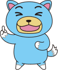 びけんが人差し指を立てて笑顔で決めポーズしているイラスト